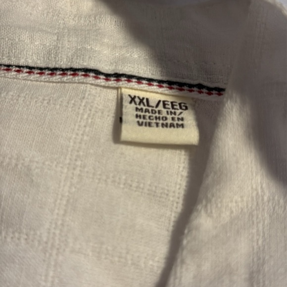 Weatherproof Vintage Men’s Washable Linen Short Sleeve Woven Shirt White XXL - Picture 8 of 9